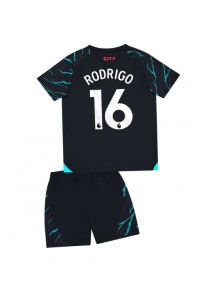 Manchester City Rodri Hernandez #16 Jalkapallovaatteet Lasten Kolmas peliasu 2023-24 Lyhythihainen (+ Lyhyet housut)